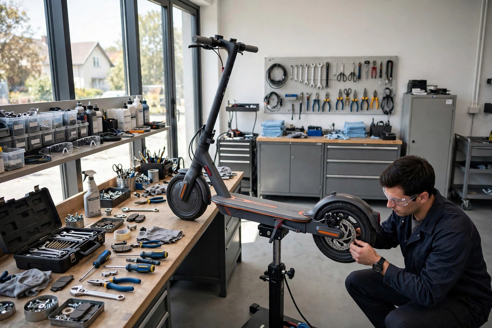 E-Scooter Bremsenservice in der Werkstatt Mannheim