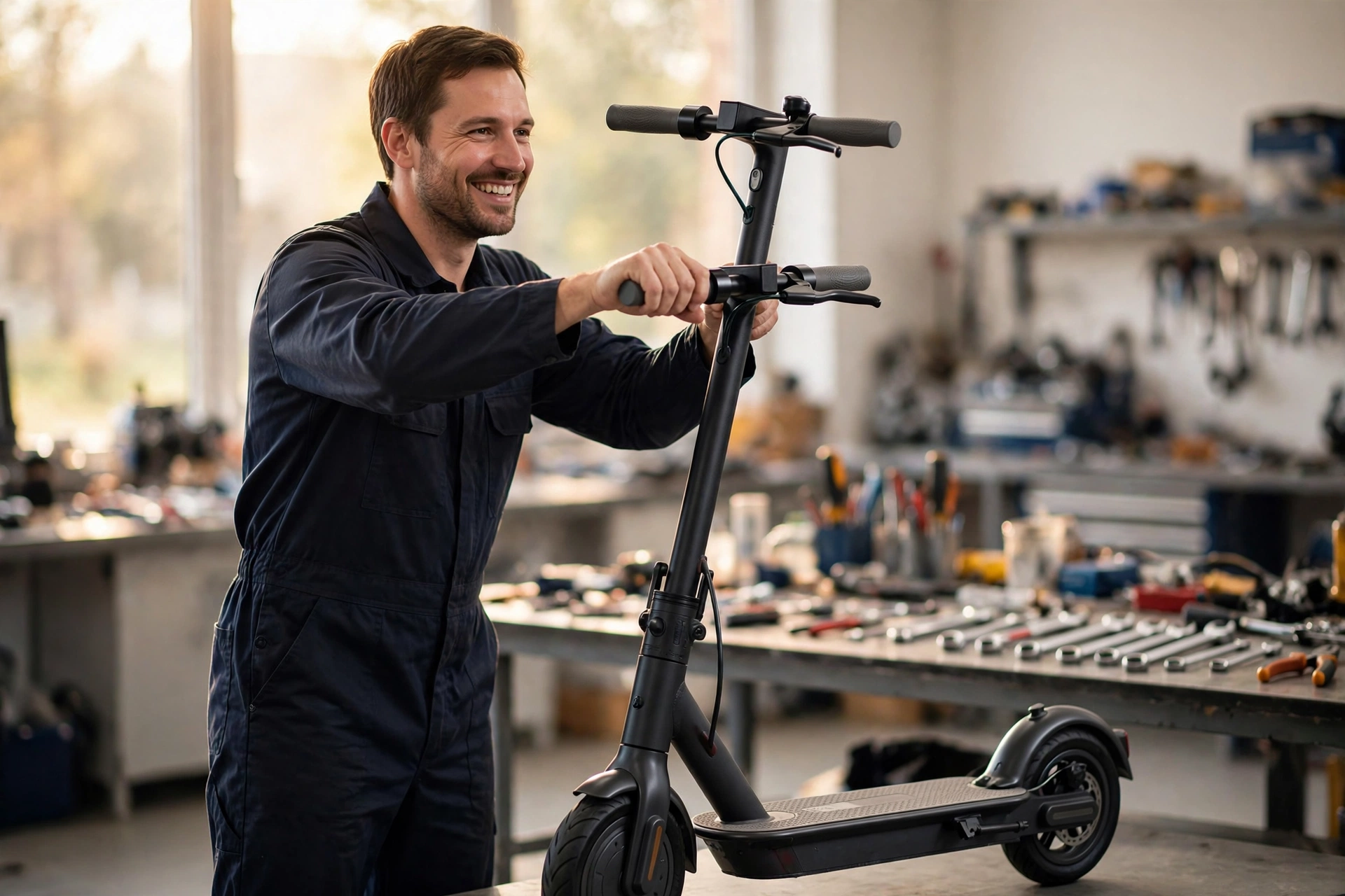 E-Scooter Lenker fest nach Reparatur in Mannheim – Sicherheits-Check in der Werkstatt