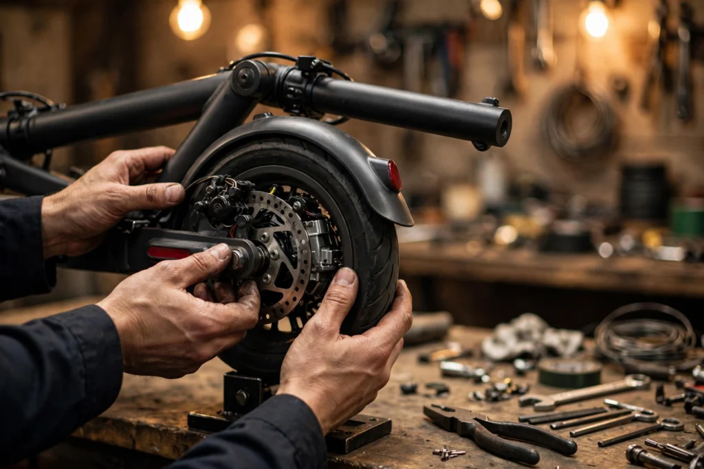 E-Scooter Motor defekt – Diagnose des Radnabenmotors in der Werkstatt in Mannheim