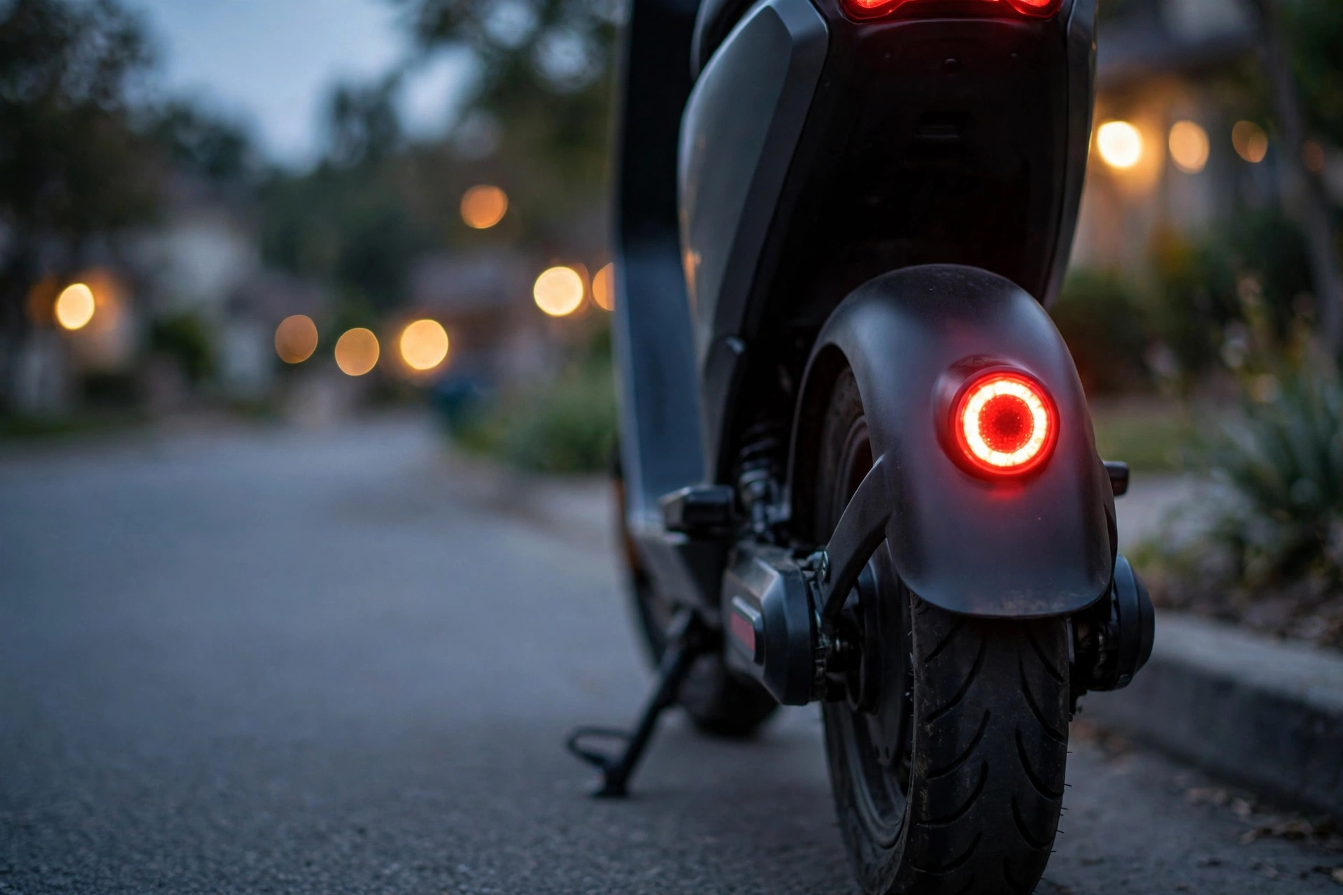 E-Scooter Rücklicht und Bremslicht defekt in Mannheim – Kontrolle bei Dämmerung