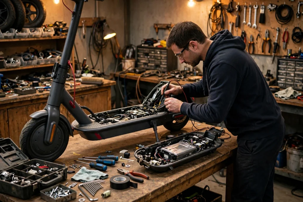 E-Scooter Wasserschaden in Mannheim – Diagnose in der Werkstatt