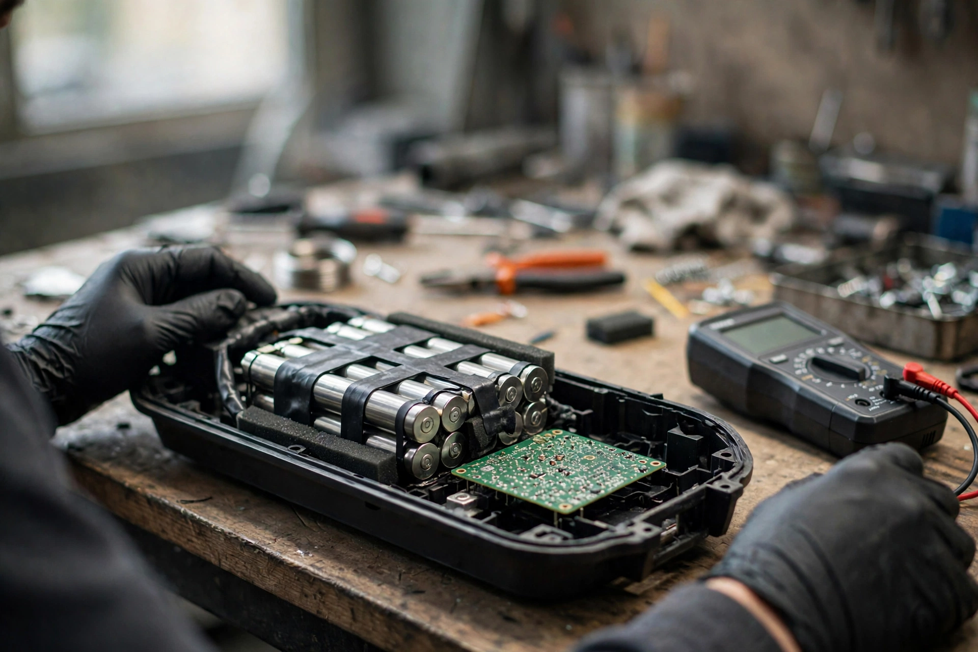 Xiaomi M365 Reparatur in Mannheim – Akku- und Controller-Diagnose unter dem Trittbrett